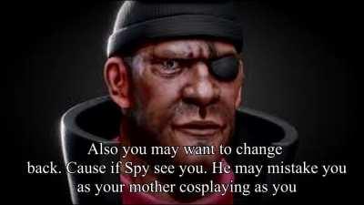 (TF2 Uberduck.AI) Demoman finds out Scout transformed himself into a girl