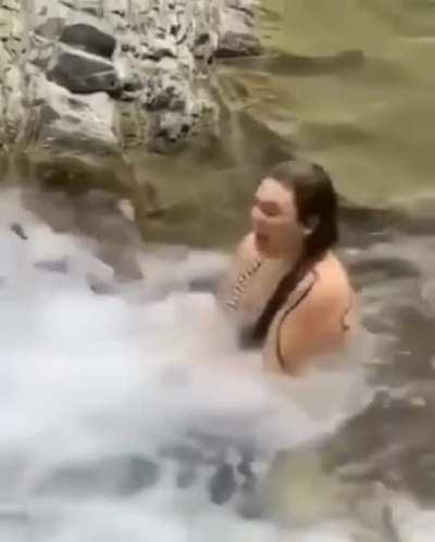 Drinking from a river