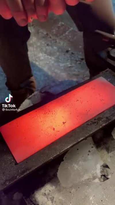 to make omelet on a hot iron bar