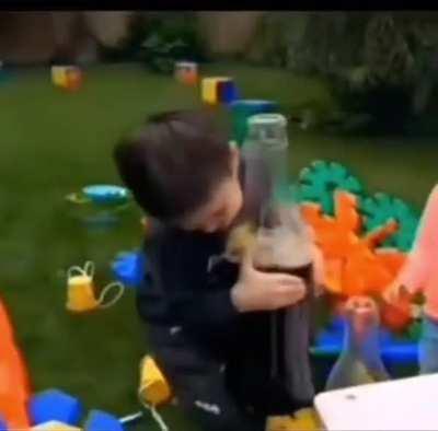 Bro tried to take a sip