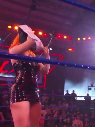 GiGi in black latex dress