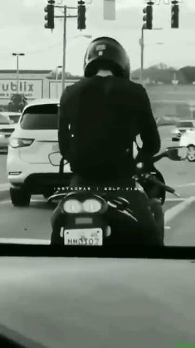 One of our brothers having some fun at a red light