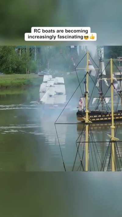 RC boats with cannons battling it out.