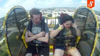Taking your wife on the big scarey spinney thing after a corn dog eating world record attempt..
