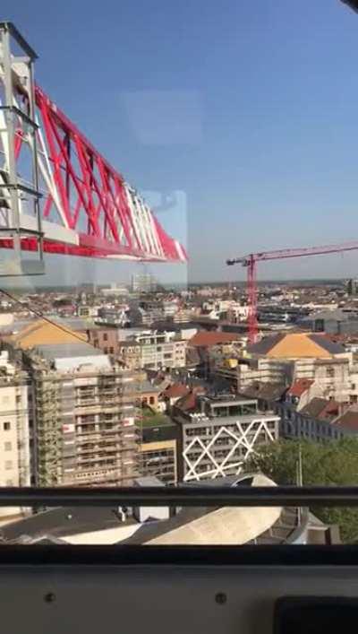 Viewing Ghent from a tower crane