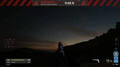 Calling in a nuke while watching the sunset