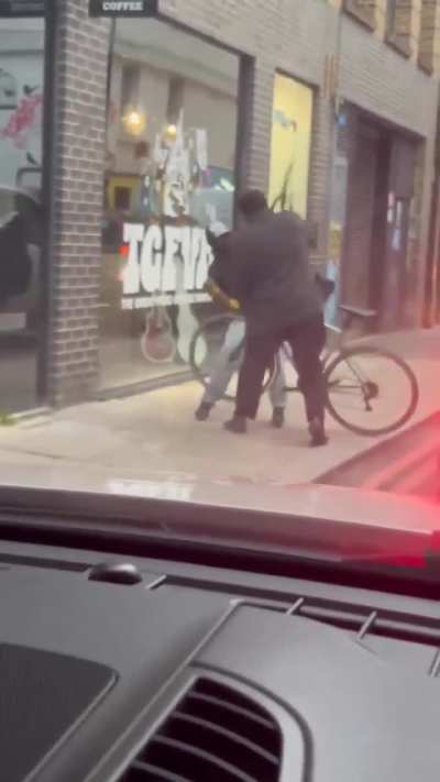 Thought to have occurred recently in the EC2 area, the Bike Thief encounters a worthy opponent.