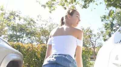 Flashing Her Great Ass in Public Area