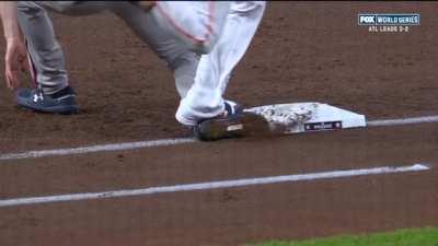 Max Fried is lucky Michael Brantley didn't break his ankle.