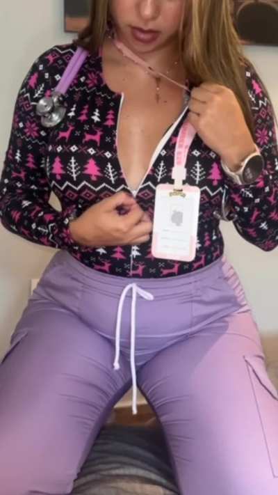 It's easy when the nurse isn't wearing a bra.