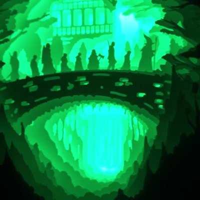 This LOTR lightbox is made from layers of white paper and back-lit