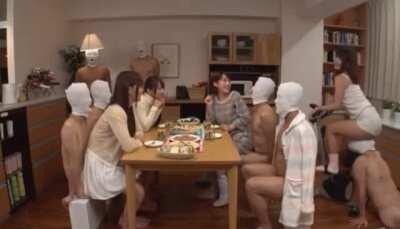 Motionless Men Are Treated As Inanimate Objects And Used Freely By Four Beautiful College Girls