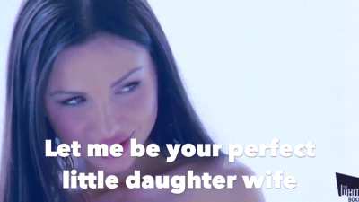 What a little slut. Egging your own father on, daring me to get you pregnant 😵‍💫