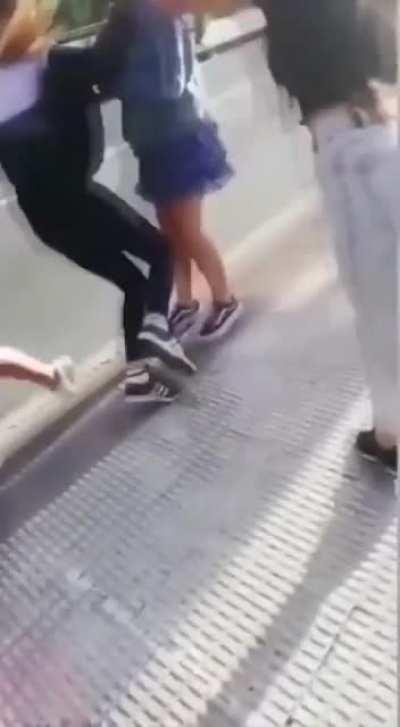 pushing your friend into the street