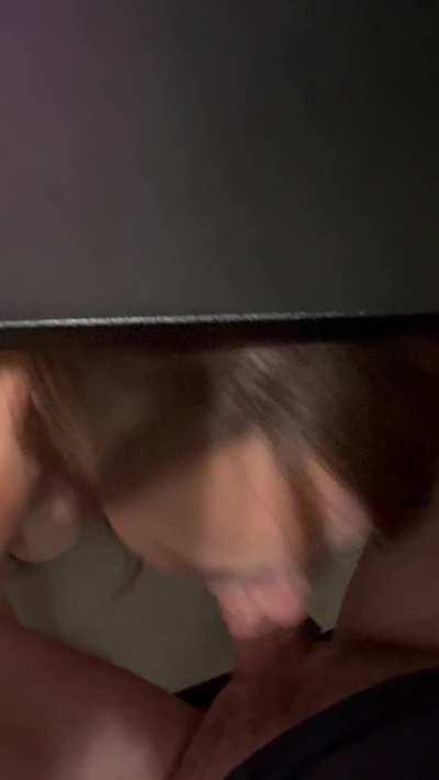 Training my submissive wife to be a good “desk bunny” and to go balls deep when she gets a treat