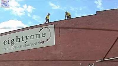 Man dies inside after breaking down pipe with object he dropped from roof