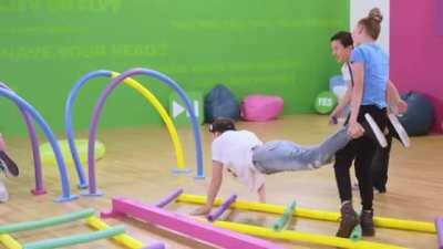 Olivia Sanabia - Wearing Tights Jeans While Racing Wheelbarrow Style