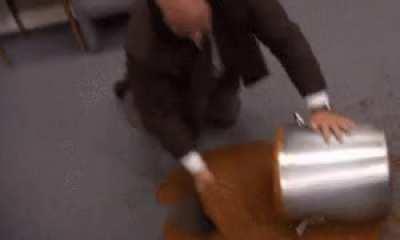 Kevin spilled his chili beans (Circa 2005, The Office)