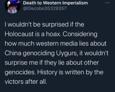 I wouldn't be surprised if the Holocaust was also Western propaganda