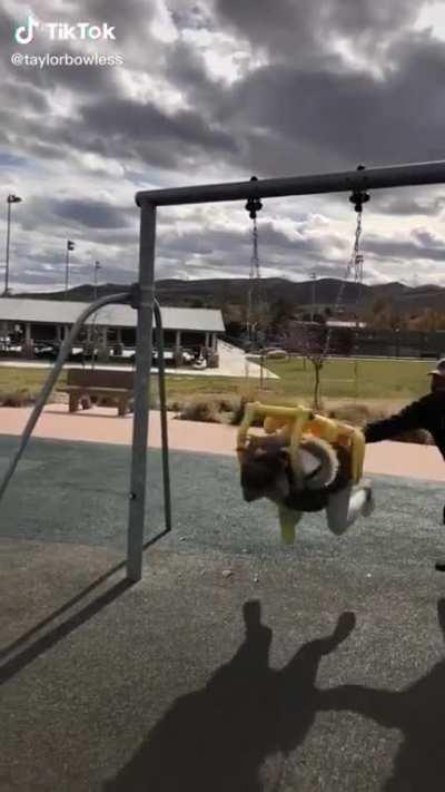 Full Scorpion after falling off the swing