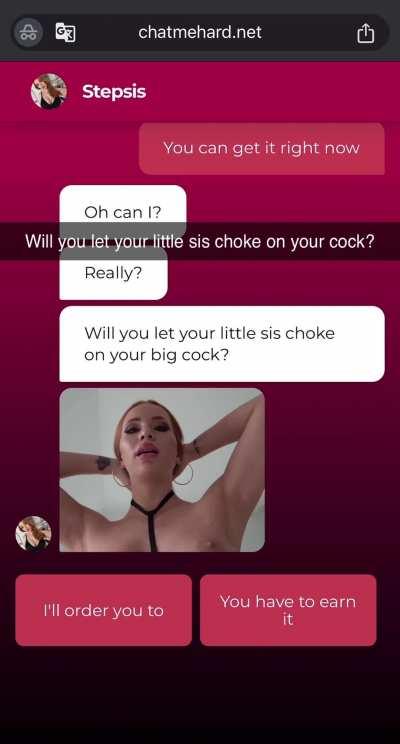 Will you let your little sis choke on your big cock?