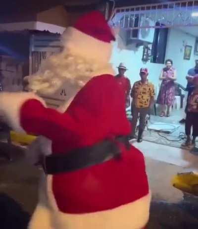 Santa in the Caribbean.