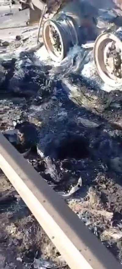 Burned Russian soldiers in Ukraine