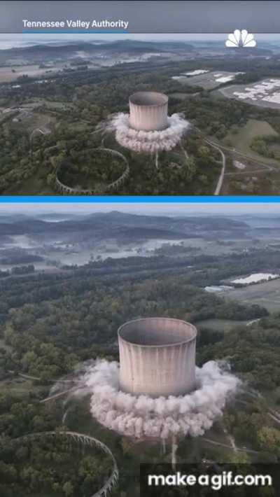 Nuclear cooling tower implosion in Tennessee