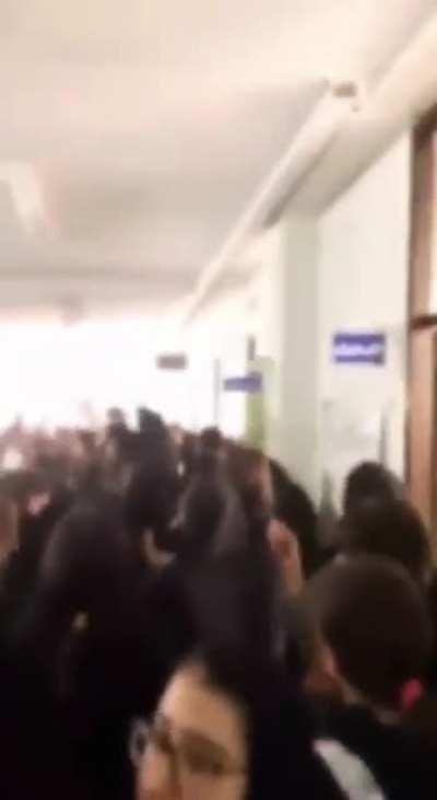 IRAN: Highschool girls take over their school and chant 