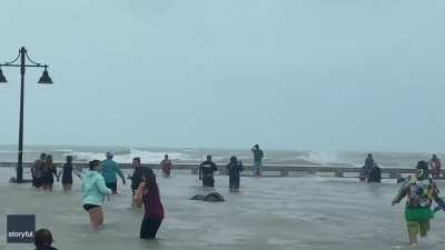 Let's go to the pier as a hurricane approaches