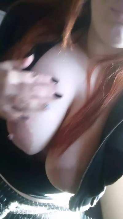 tits in the sun because it's cold