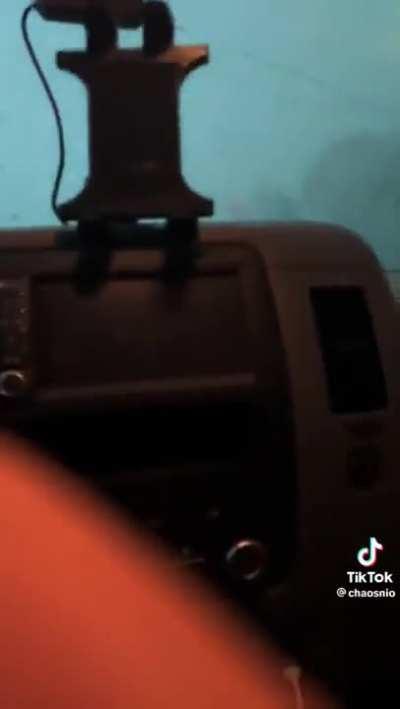 Man in car when tornado strikes