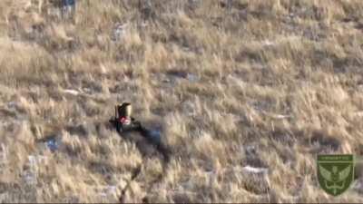 Use of Ukrainian ground kamikaze drone to damage enemy bridge on the eastern front 4km behind front lines.