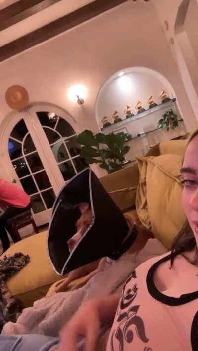 Billie Eilish slapping her tits on instagram