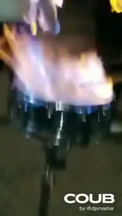 Playing drum to friends