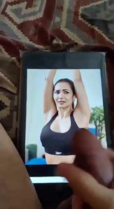 Thick milky cum tribute💦💦 on slutty Milf Malaika arora armpits nd tits.