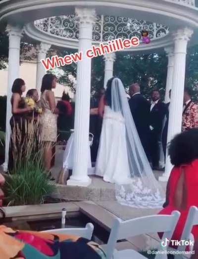 Pregnant side chick crashes wedding