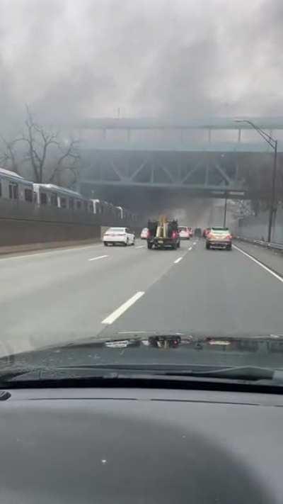 Something on fire outside of Philly. I95 southbound.
