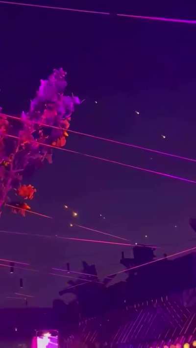 Surreal Scenes in Lebanon as Party Goers Capture Iranian Ballistic Missiles Flying Towards Israel