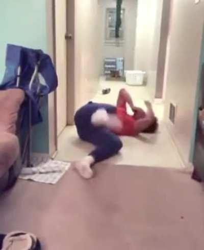 He is a little confused but he got the spirit.