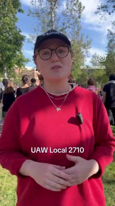 The struggle at USC continues. Maile, UAW Local 872 executive board member at USC, speaks in solidarity with the nationwide Gaza encampment movement across dozens of campuses. We must continue building worker power in defense of Palestine!