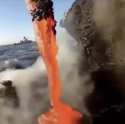 Lava hitting the ocean creates deadly fumes called Laze.
