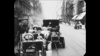 A trip through New York City in 1911 w/added sound