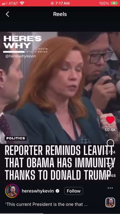 Donald Trump wants to prosecute Obama for treason, but because of Trump’s legal challenges All Presidents have ‘immunity’ from official acts .. oops!