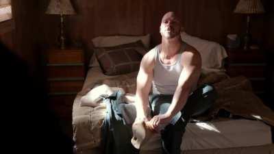 Tejada putting on 2 pairs of shoes :)