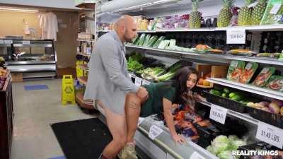 Fucked hard in a Supermarket