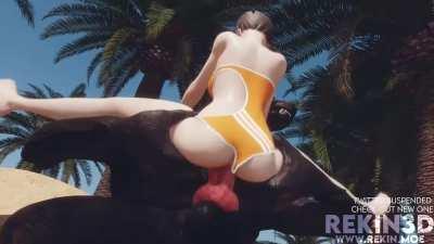 Tracer bouncing on werewolf knot (Rekin3D)