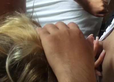 On my knees for his white cock