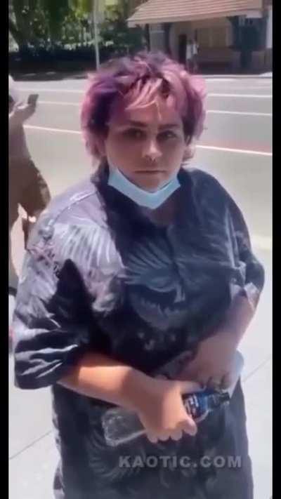 Dude goes ape shit after lgbtq bitch punches his camera