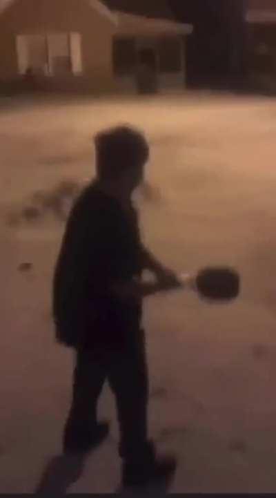 Instant snow from boiling water 